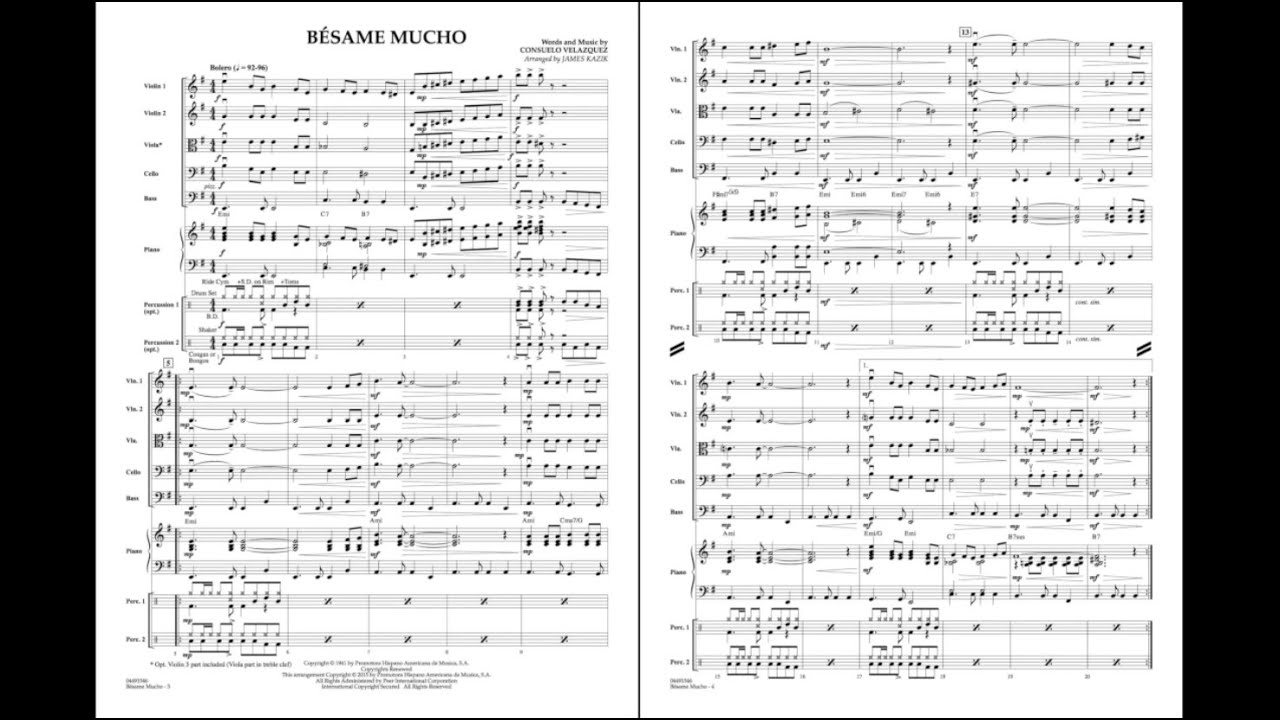 Bésame Mucho by Consuelo Velazquez/arr. James Kazik