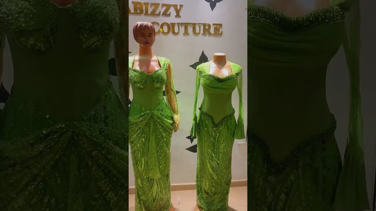 Elegant Emerald Green Corset Gown. 