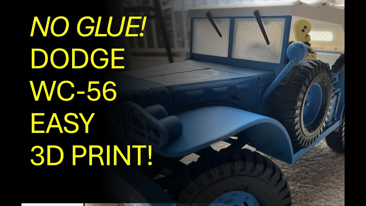 Fully 3D Printed (No glue!) 1:12 1942 Dodge WC-56 Command Car
