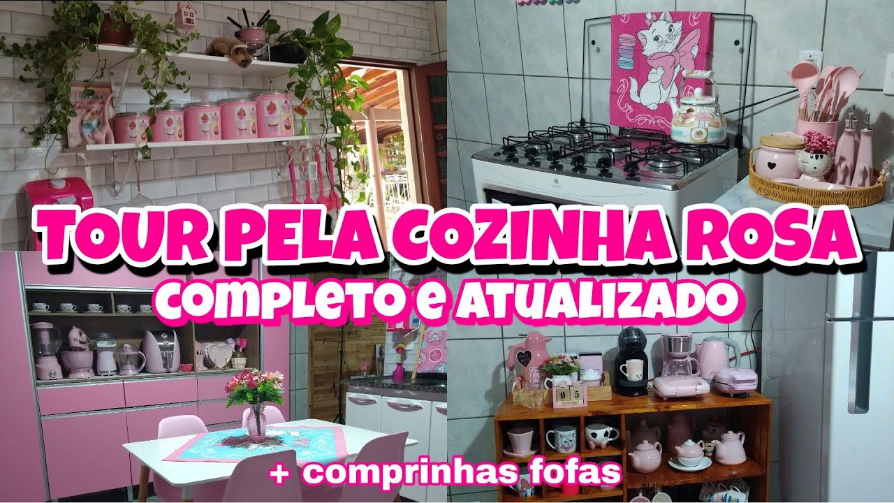 TOUR PELA COZINHA ROSA - COMPLETO E ATUALIZADO - COMPRINHAS FOFAS PARA CASA