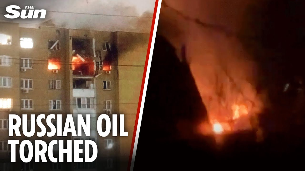 Russian oil depot EXPLODES as Ukraine launches major strike on Lipetsk