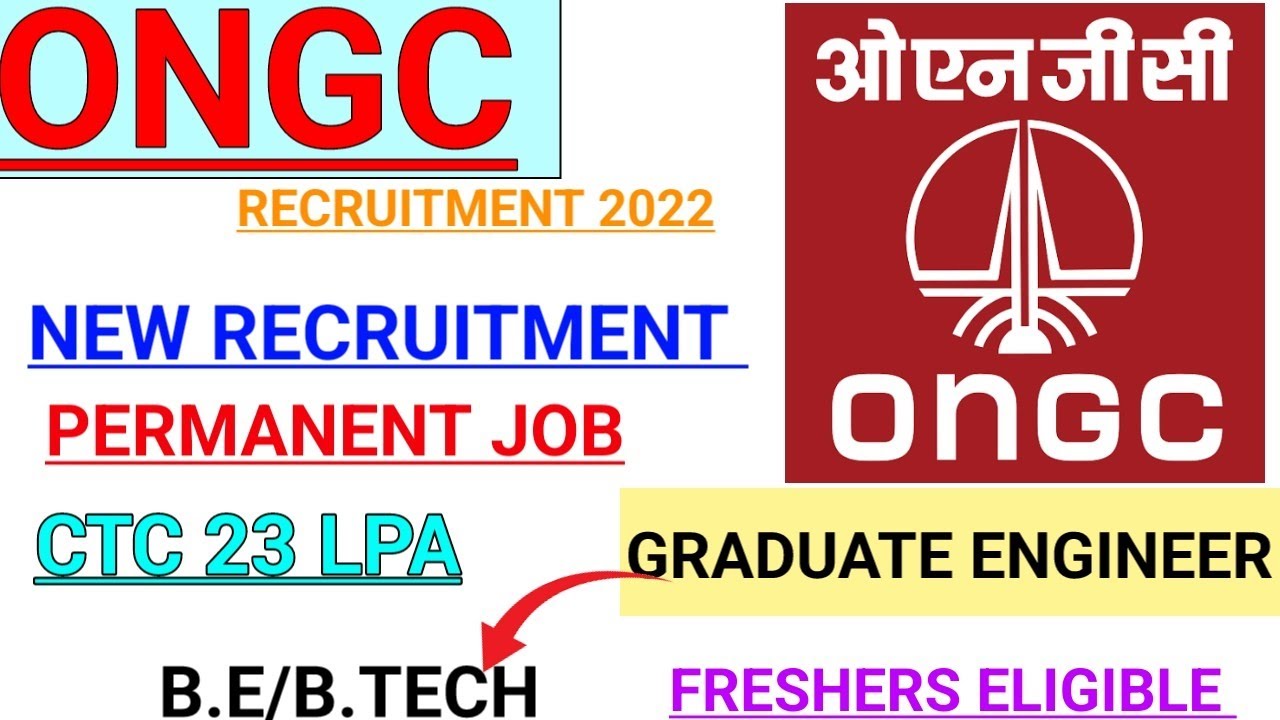 ONGC NEW RECRUITMENT IS OUT ।। CTC 23 LPA ।। FRESHERS ELIGIBLE।। B.E/B.TECH @Railwaysengar