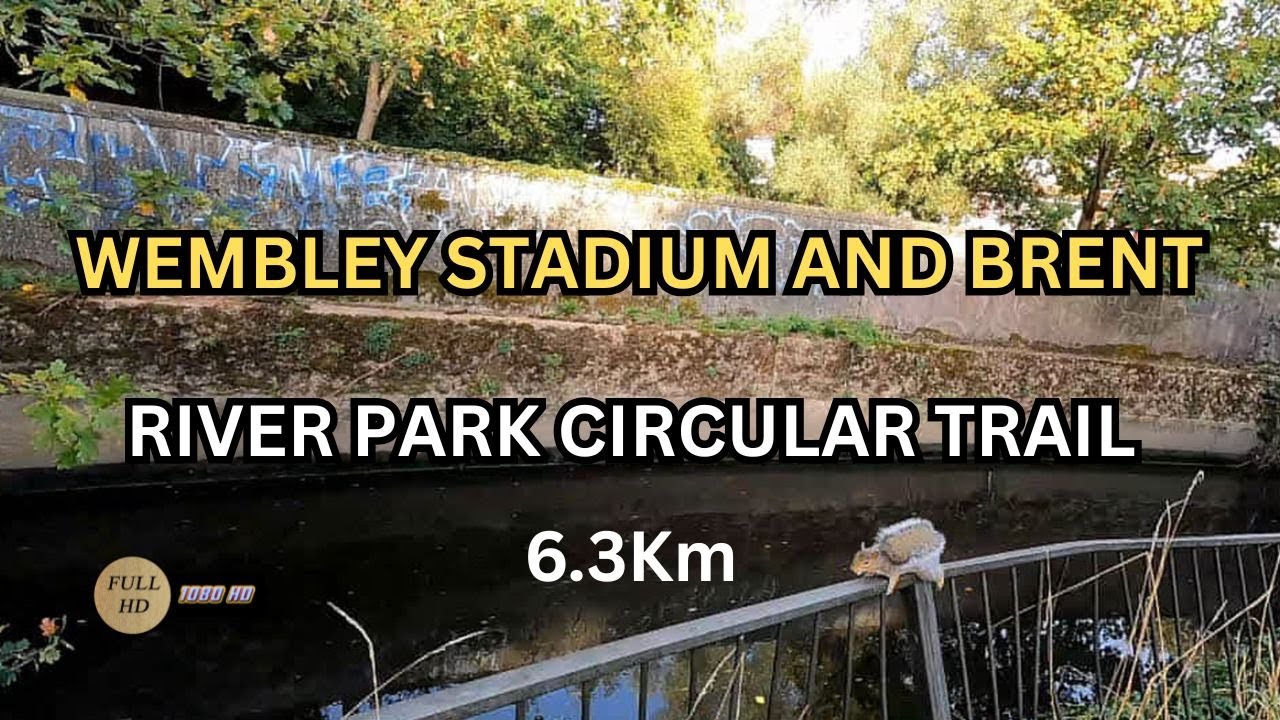 Wembley Stadium and Brent River Park Circular Trail Hike 6.3Km  Brent London England UK