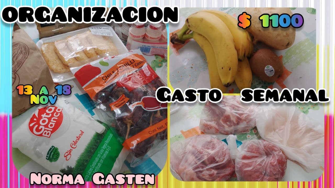 ✅ ORGANIZACION DE GASTO SEMANAL 13 a 18 de noviembre con poquitas compras 😉 #menusemanal