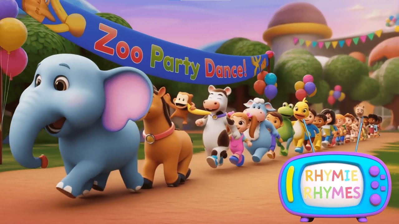 Animal Zoo Party | Nursery Rhyme for Kids | Rhymie Rhymes