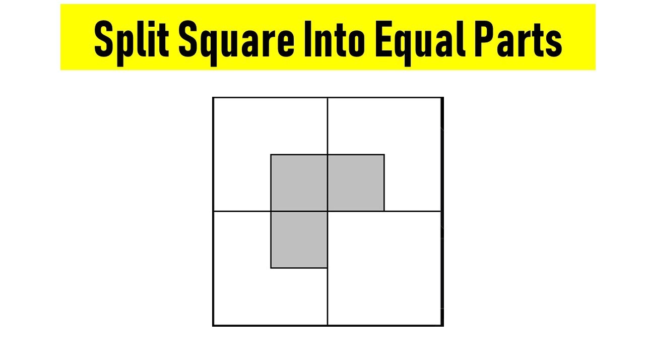 Split Square Into Equal Parts || 6th Grade Logical Puzzle || Solution Explained