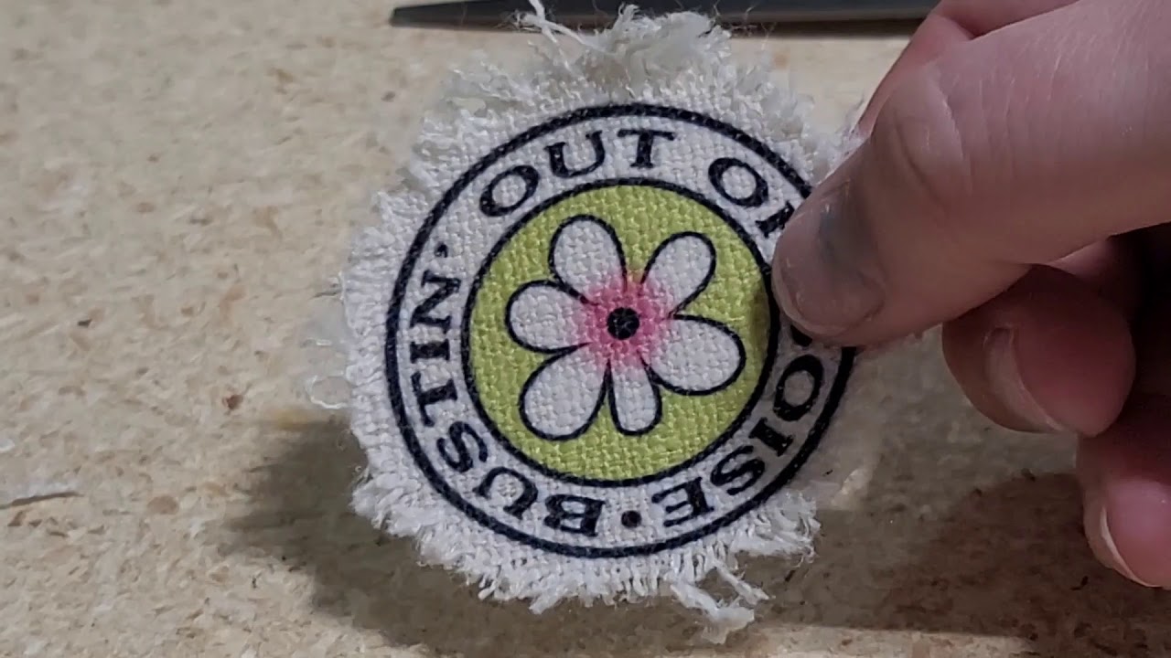 Sublimation Burlap Patch applied to a Hat
