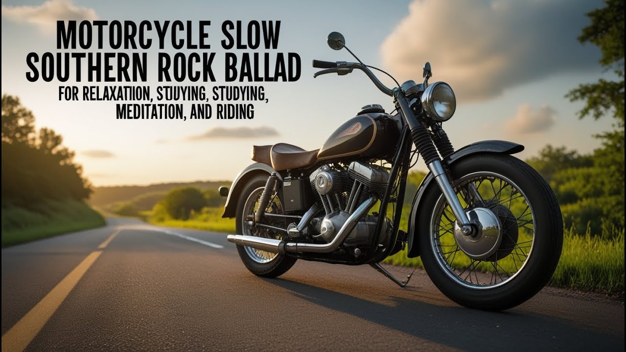 ❌HD Motorcycle Road Slow Southern Blues Rock Ballad for Relaxation, Studying, Meditation, and Riding