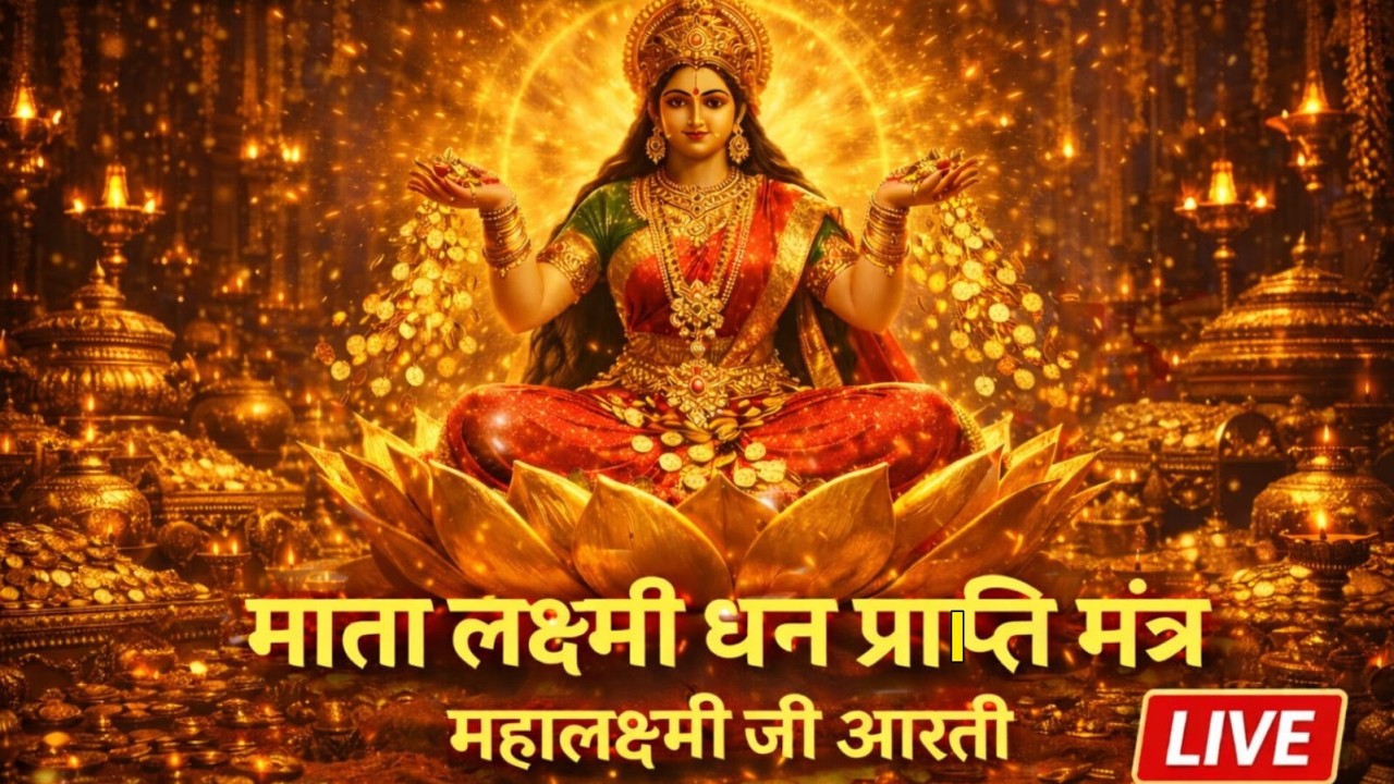 LIVE 🔴 माता लक्ष्मी धन प्राप्ति मंत्र | महालक्ष्मी आरती | धन वर्षा के लिए चमत्कारी लक्ष्मी मंत्र