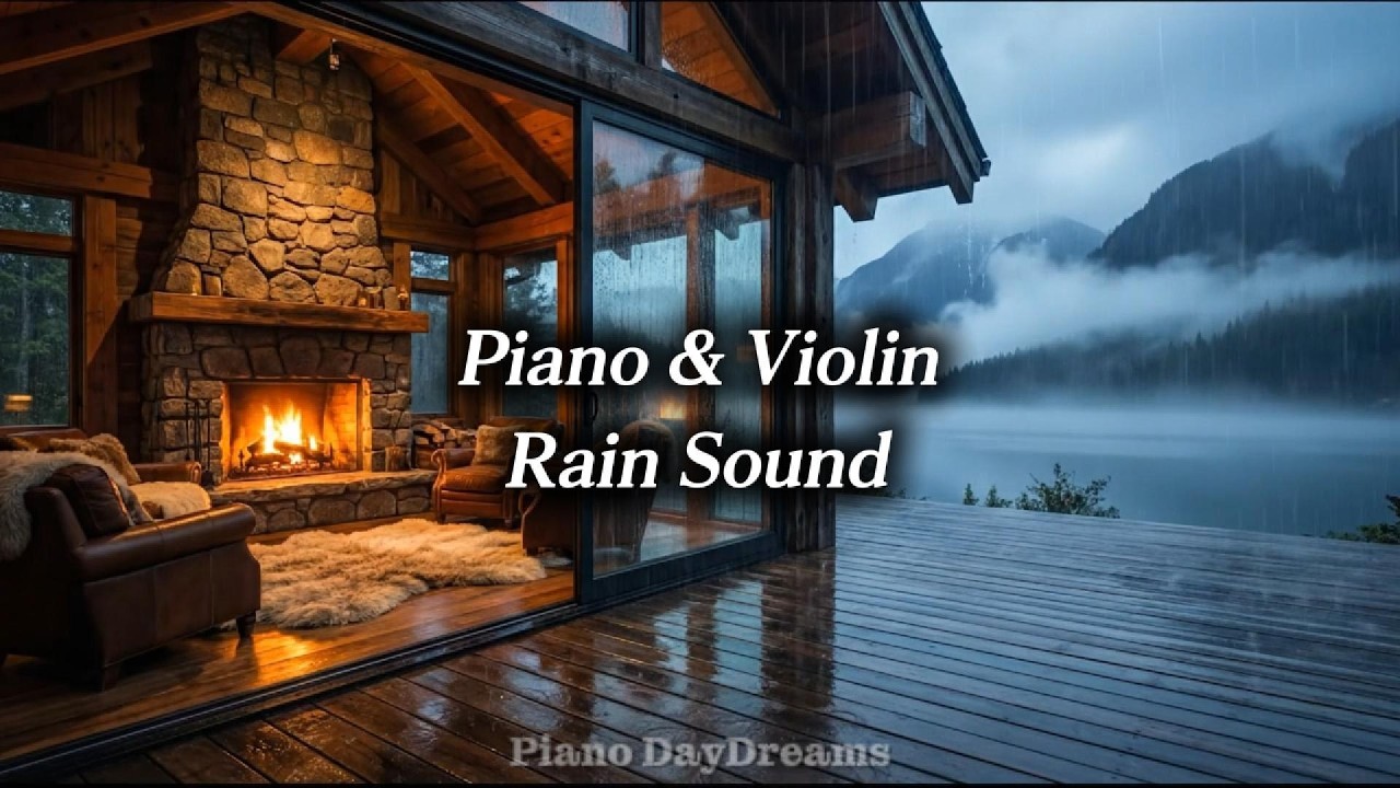 Rainy Night Sleep Music Piano + Violin + Rain Sounds