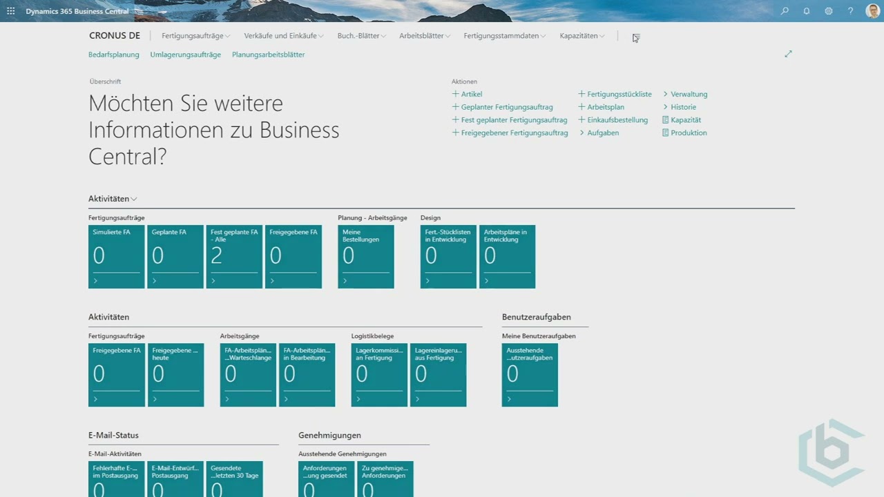 Business Central - Das Planungsarbeitsblatt