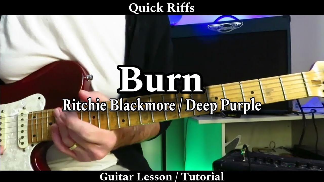 Quick Riffs - BURN - Deep Purple (Ritchie Blackmore). Guitar Lesson / Tutorial.