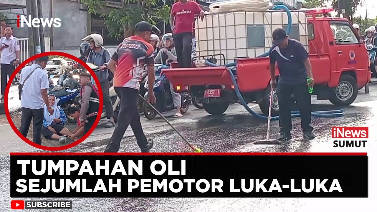 Tumpahan Oli Picu Kecelakaan, Sejumlah Pemotor di Tanjungpinang Luka-luka | iNews Sumut