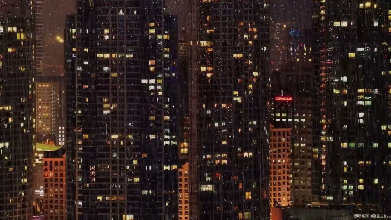 Rain on City Window at Night 🌧️ Deep Sleep Rain Sounds (3 Hours)