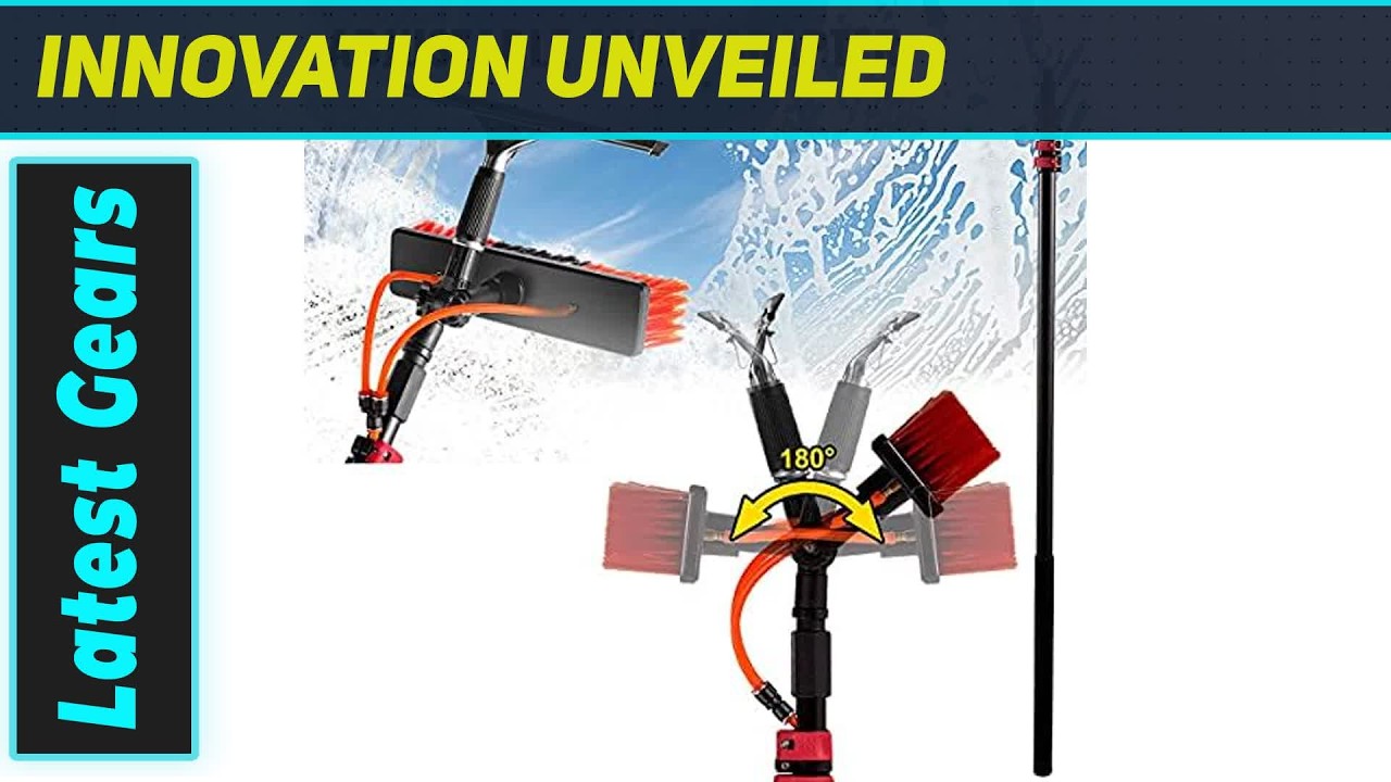 «24-футовая штанга для мытья окон: мощный источник энергии на солнечных батареях!»