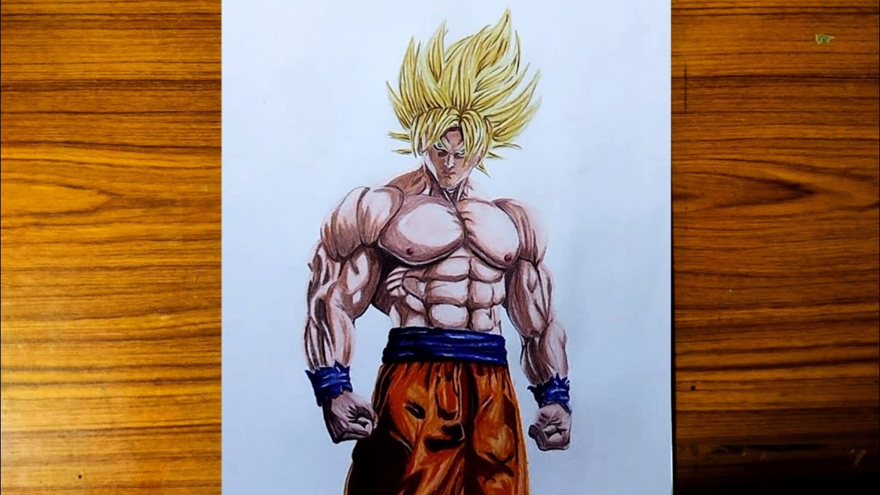 How to draw Goku ssj2 realistic drawing | Anime drawing 