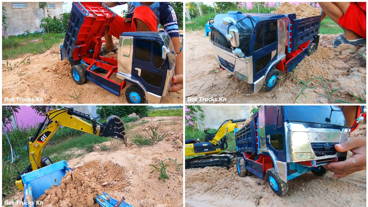 Land Truck Stuck Dump trucks Small ឡានដឹកដីជាប់ផុងទៀត working Super Trucks Ep6