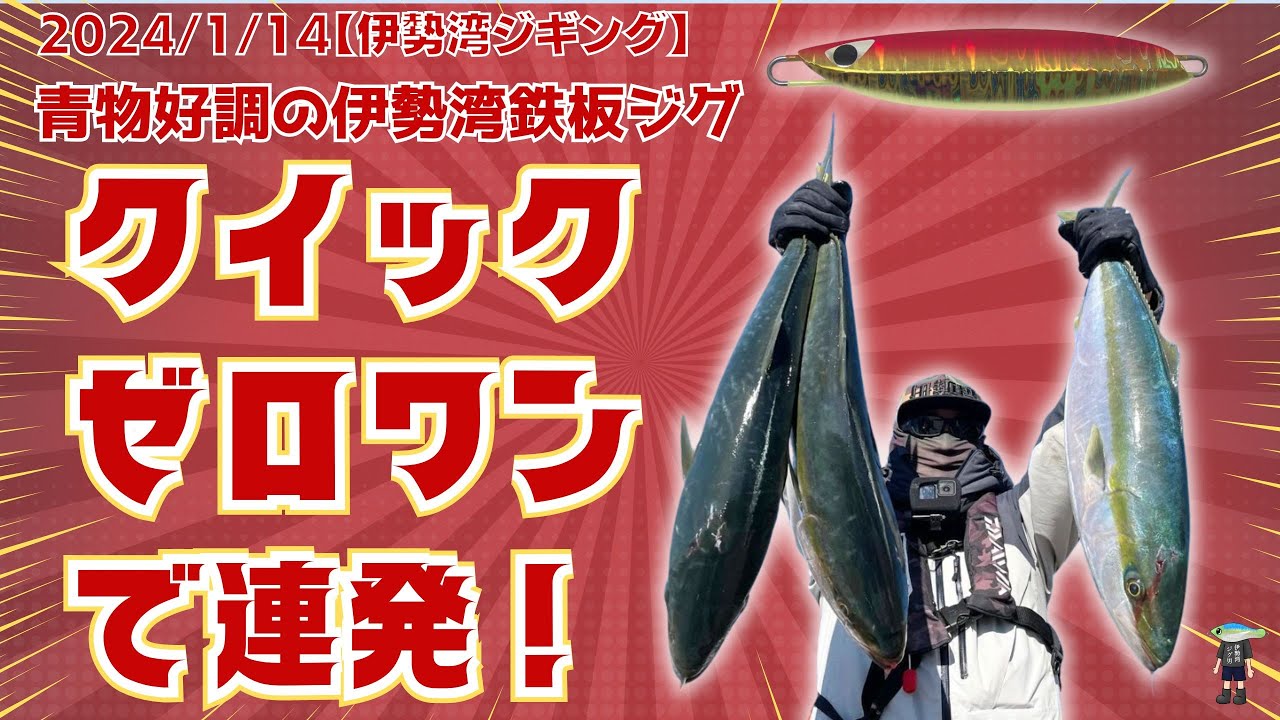 伊勢湾 ジギング 2024/1/14 青物好調な伊勢湾でクイックゼロワン連発ヒット#ジギング #伊勢湾ジギング #青物 #jigging #釣り