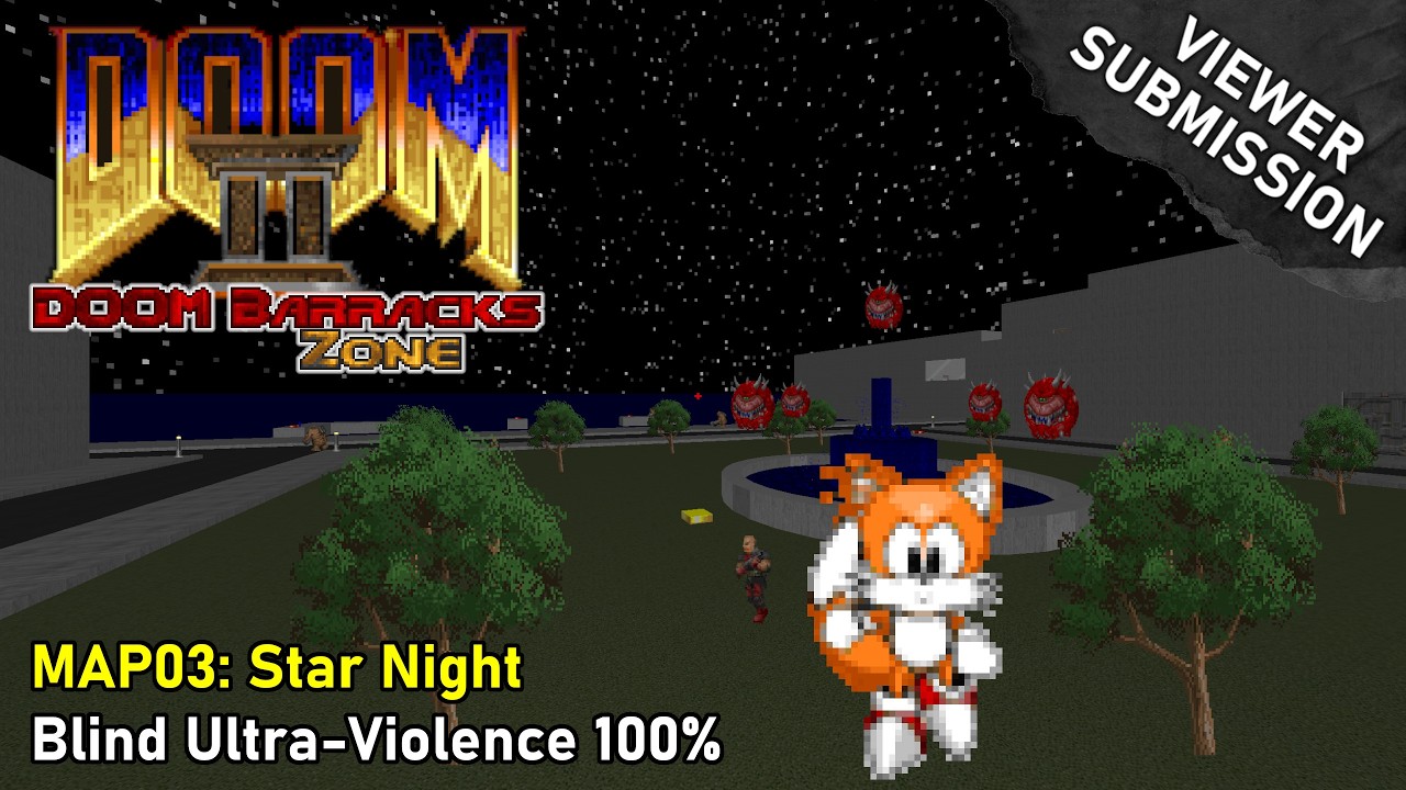 DOOM Barracks Zone - MAP03: Star Night (Blind Ultra-Violence 100%)