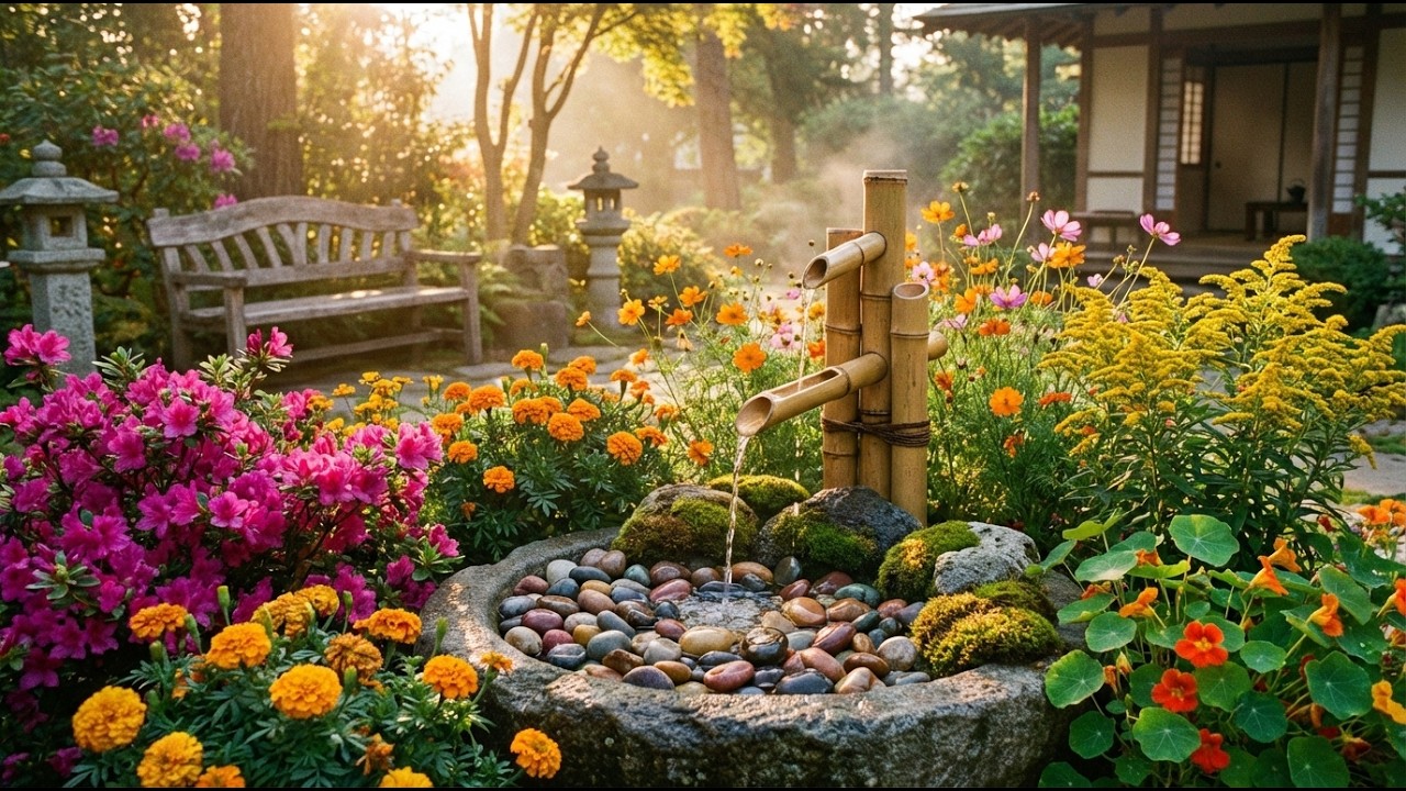 Healing Soundscape Vol 2: Bamboo Fountain & Piano Music for Relaxing Music sleep