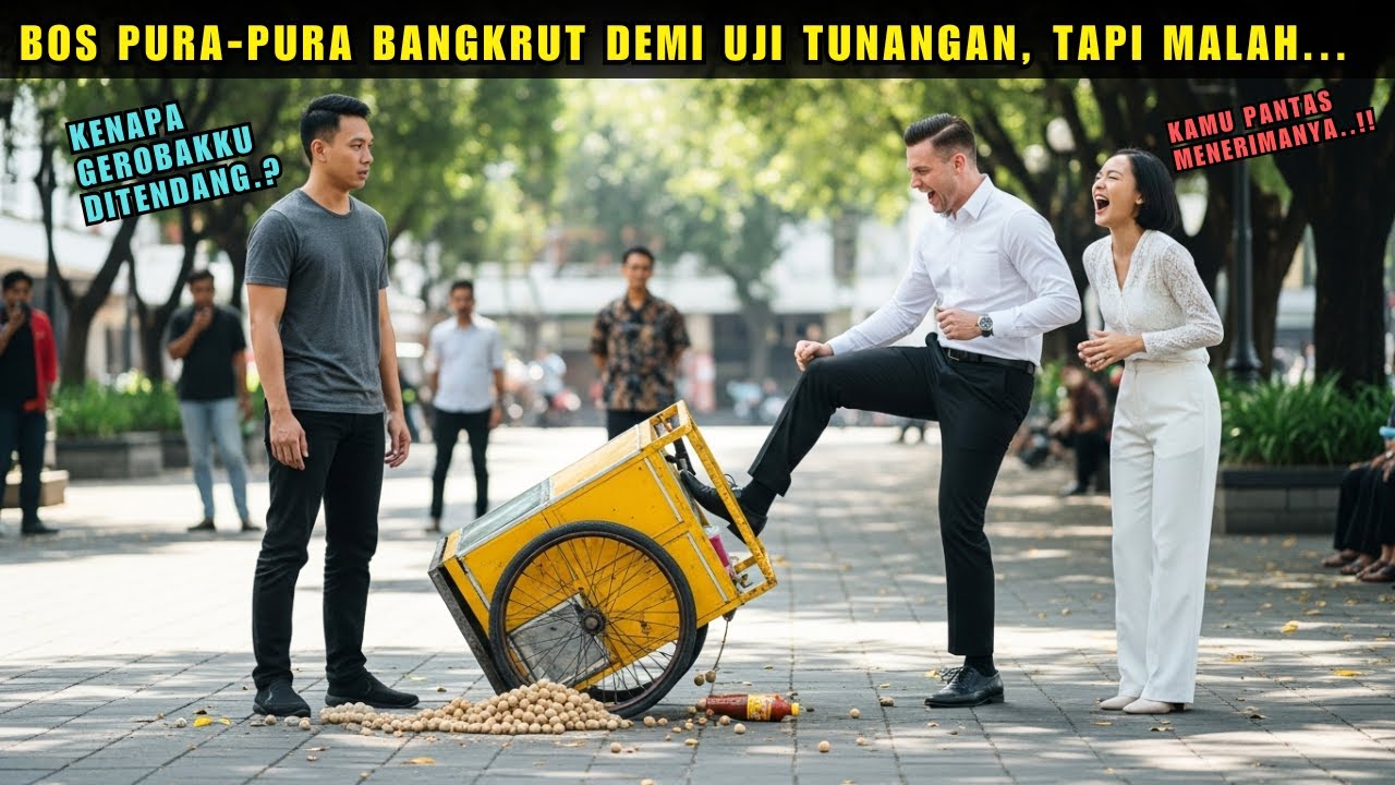 BOS MUDA PURA-PURA BANGKRUT JUAL PENTOL DEMI UJI SETIA TUNANGAN, TAPI DITINGGALKAN DAN GEROBAKNYA...