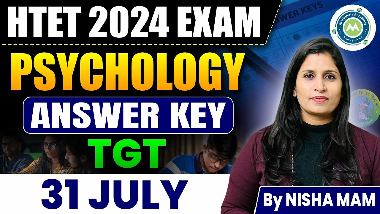 Htet Tgt 31 July Exam Answer Key By Nisha Sharma || Psychology Answer key