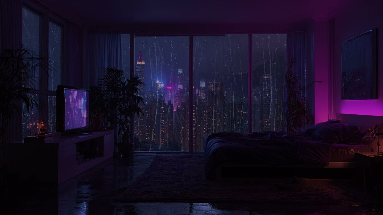 Cozy Rainy Night in New York City Ambience with Gentle City Rain for Sleeping and Calm Relaxation