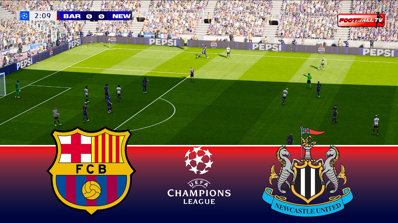 Barcelona vs Newcastle   UEFA Champions League 2025/26 | Full Match All Goals | Pes 21 Gameplay