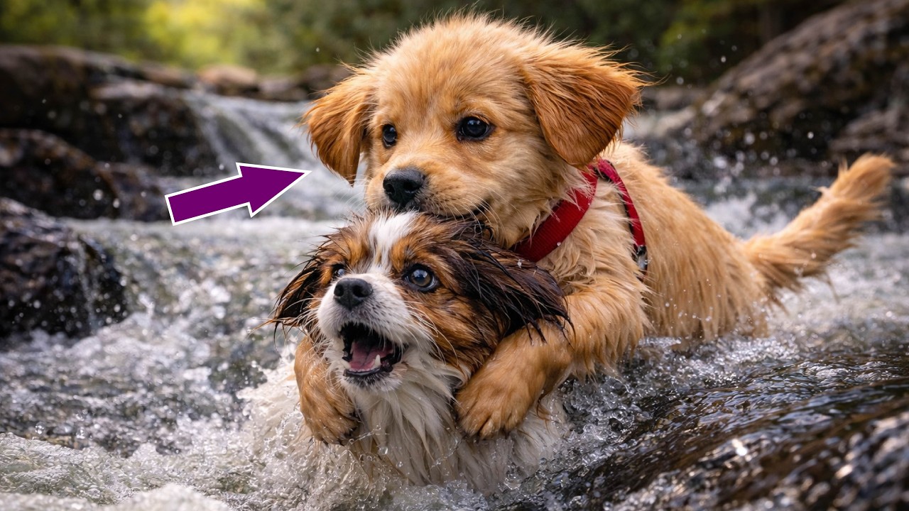 The Puppy Jumped In Without Fear To Save A Friend  A True Story of Courage