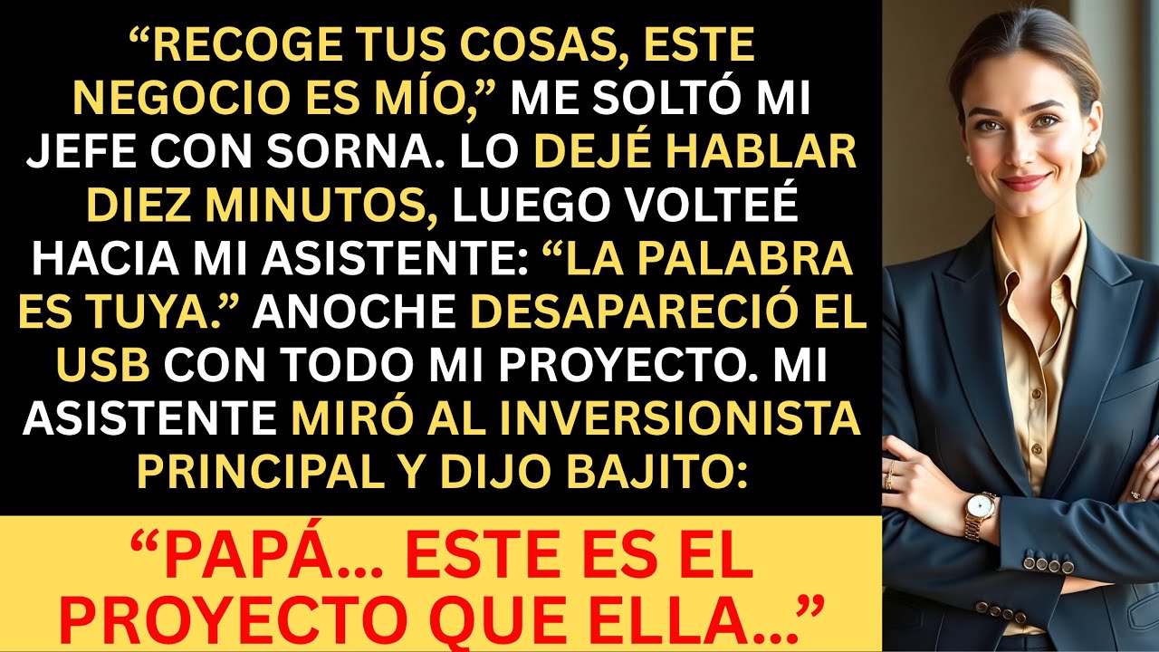 Mi jefe me robó el proyecto — Le di la palabra a mi asistente.