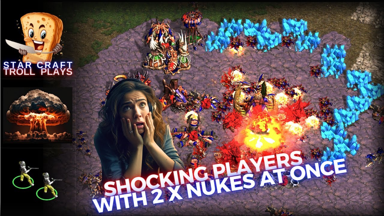 StarCraft Troll Plays | Using 2x Nukes to Shock Players in a 3v3 match  | How To Gameplay