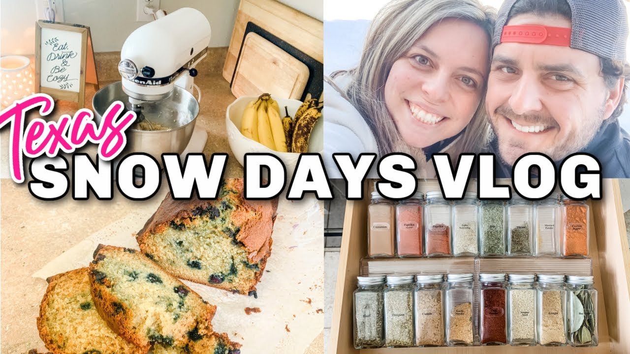 TEXAS SNOW STORM VLOG! BAKING, SPICE DRAWER ORGANIZATION & FREEZING PIPES?!