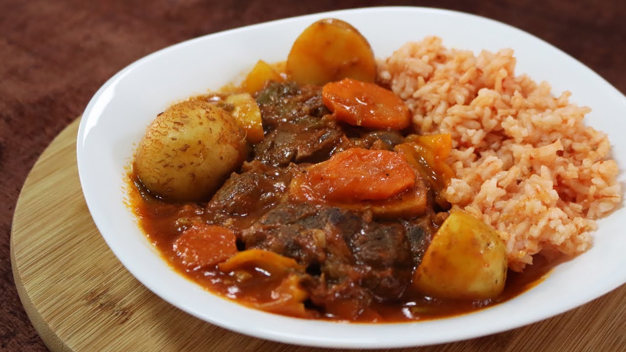 Receta de chambarete de res con verduras muy sabroso y f&aacute;cil de hacer 🥩😋🥔