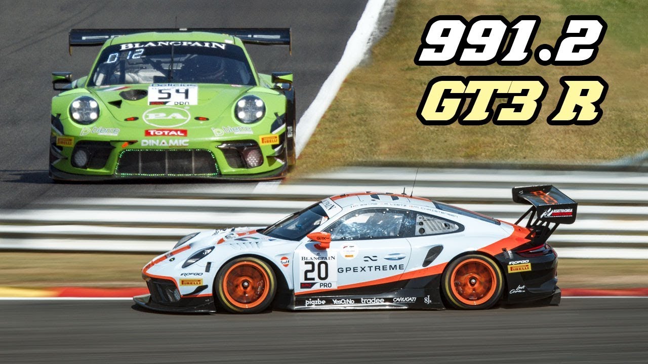 Porsche 991.2 GT3 R - fly-by's & downshifts (24h of Spa 2019)
