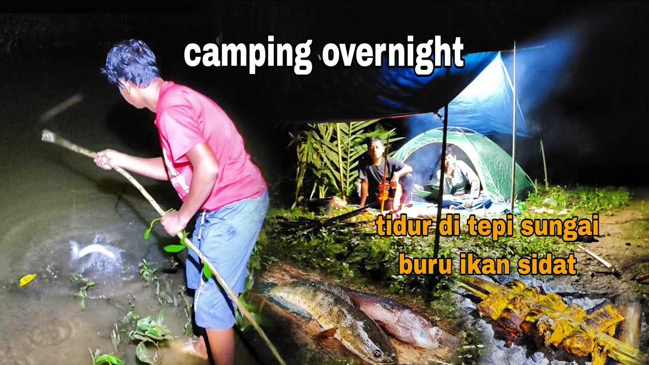 CAMPING OVERNIGHT || TIDUR DI TEPI SUNGAI DAN BURU IKAN SETELAH HUJAN DERAS