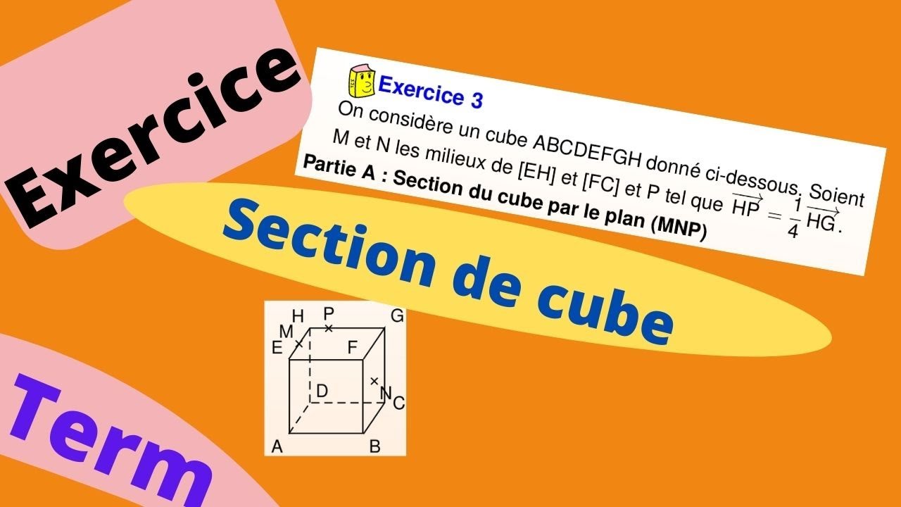 Exercice corrig&eacute; : section d'un cube (Terminale)
