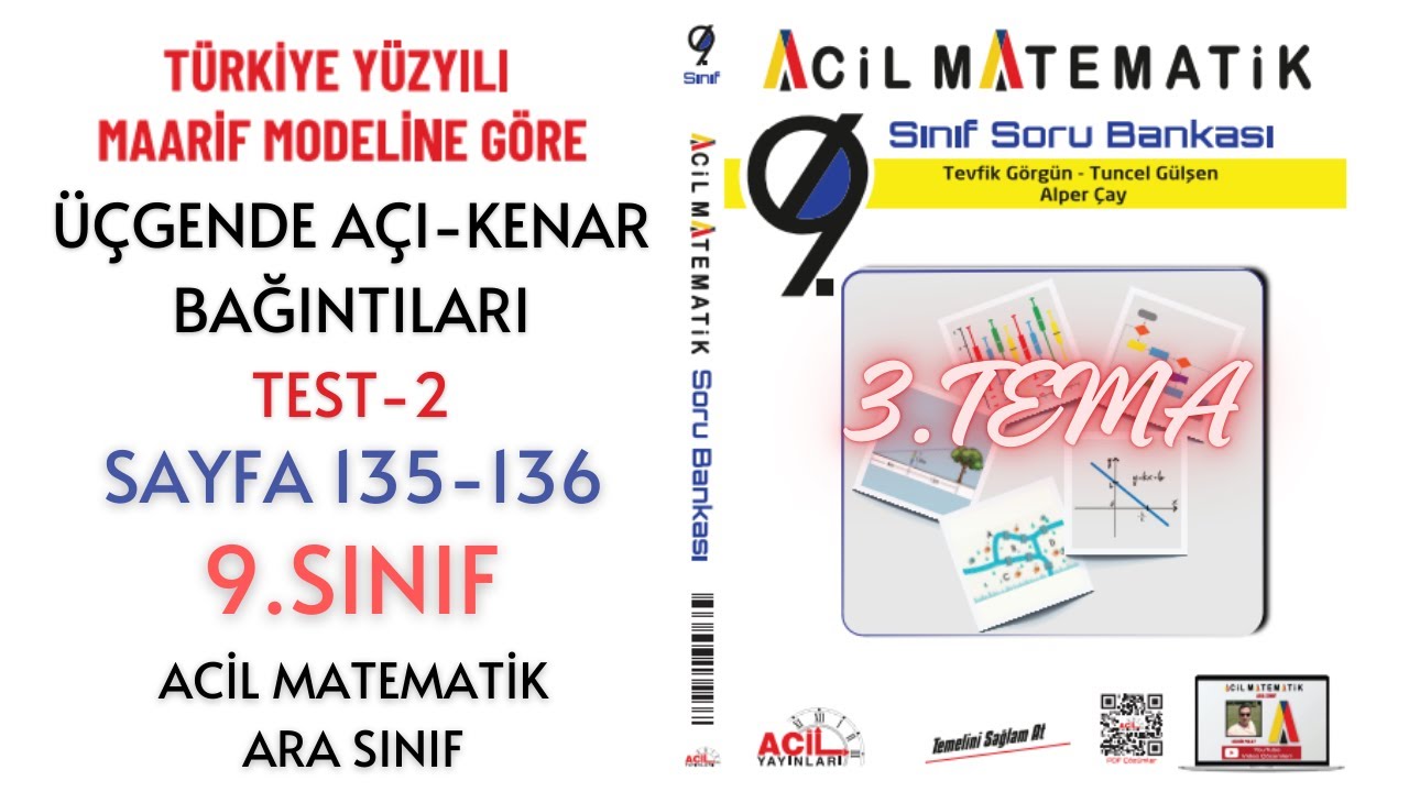 9.Sınıf Soru Bankası Üçgende Açı-Kenar Bağıntıları Test-2 (Sayfa 135-136)