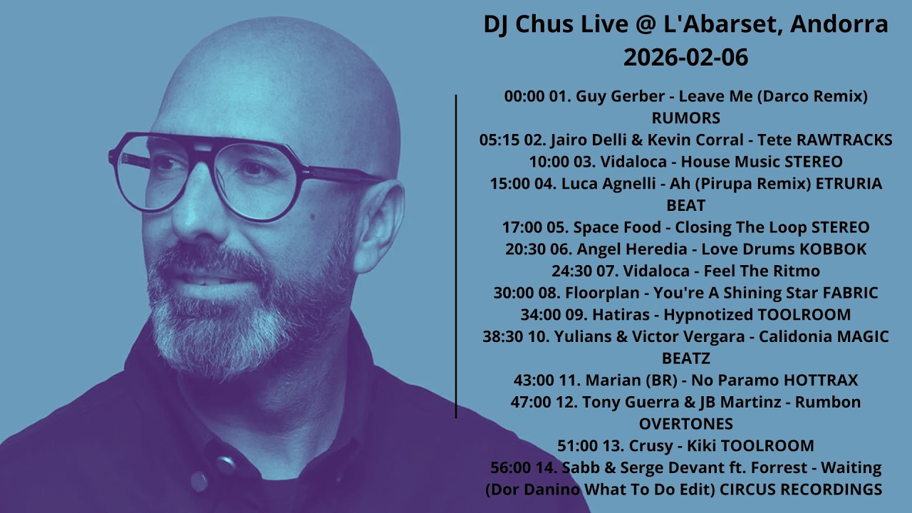 DJ Chus Live @ L'Abarset, Andorra 2026-02-06 with tracklit