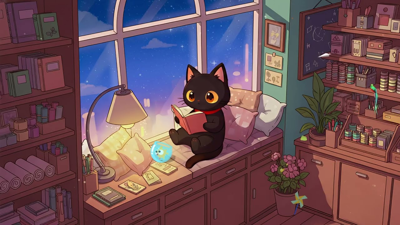 Milo's Late Night Study 📚 Chill Lofi Hip Hop 🐾 Beats for Focus & Deep Relaxation