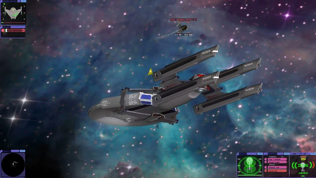 Federation LionHeart-class vs Romulan Snipe Atranasis Unimod |RM| Star Trek Bridge Commander