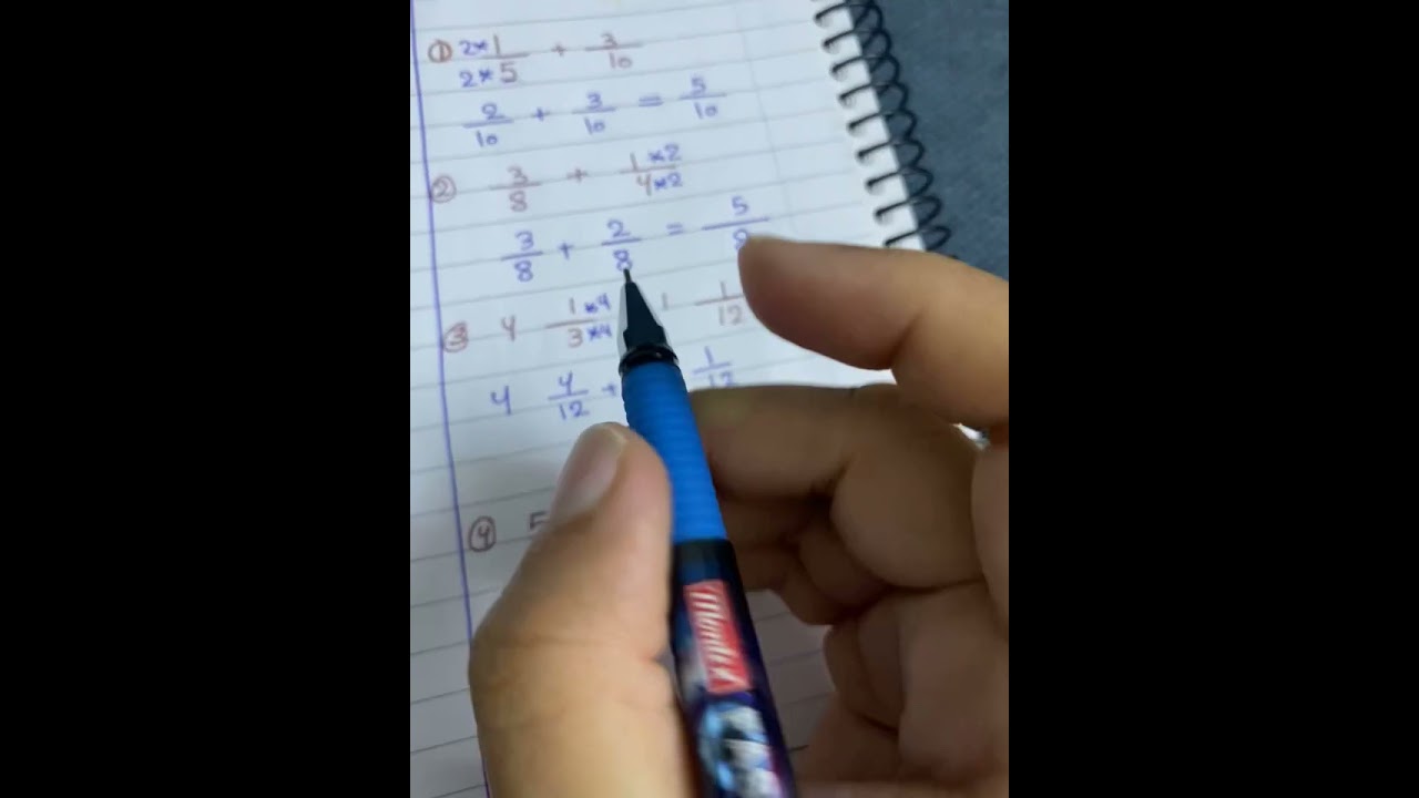 جمع وطرح الكسور صف خامس 