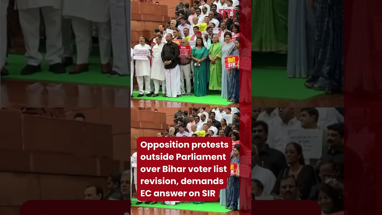 Opposition protests outside Parliament over Bihar voter list revision, demands EC answer on SIR