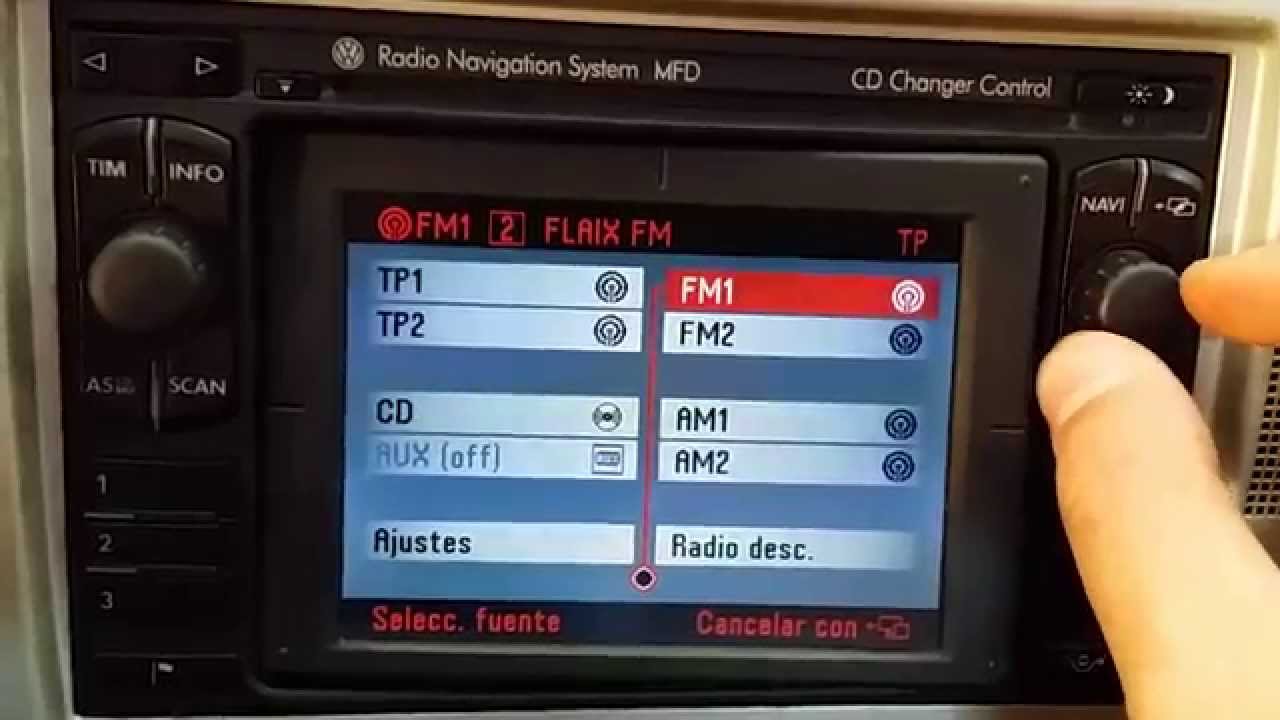 Mfd vw version d modificado para seat