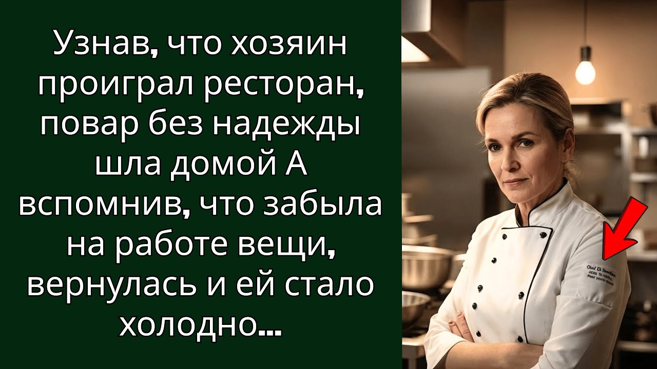 Узнав, что хозяин проиграл ресторан, повар грустно шла домой… и вспомнила, вещи остались на работе
