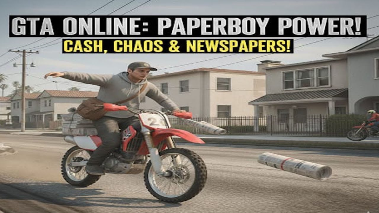 GTA Online: where delivering papers is a thrill 😂🚴 #PaperRoute