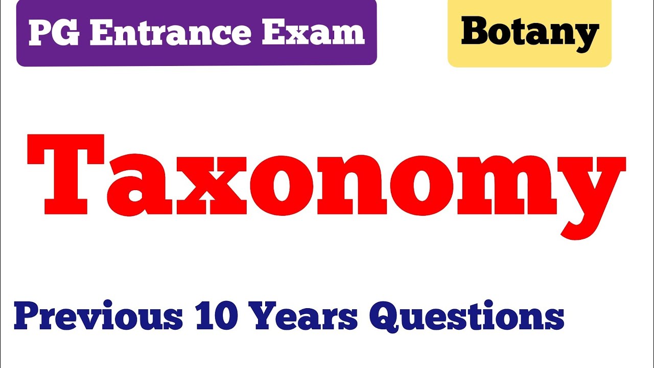 #Taxonomy | PG Entrance Exam | Botany |  Questions from previous 10 years | University of Kashmir.