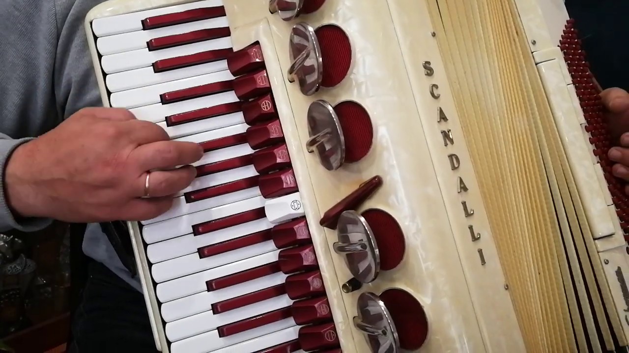 Scandalli Showman 120 bass LMMH Accordion Polifonico Brevetto Fisarmonica + Case AC876 (2)