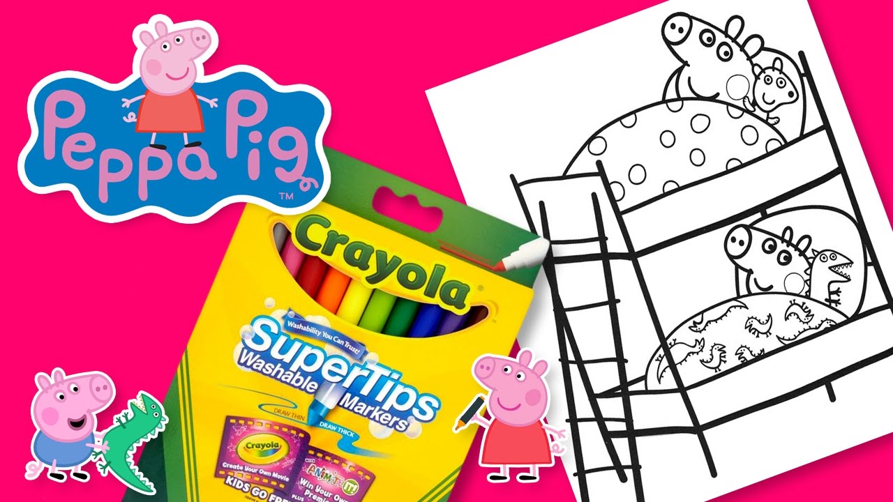 FUN COLORING BOOK WITH PEPPA PIG & GEORGE!!