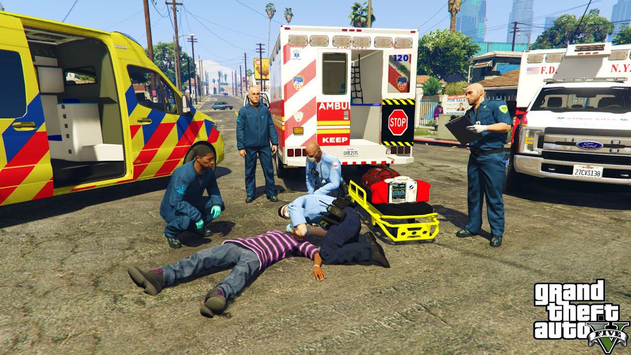 GTA 5 Ngày Đầu Tiên Làm Bác Sĩ Cứu Giúp Mọi Người Từ Tai Nạn Giao Thông Đến Tai Nạn Nghề Nghiệp