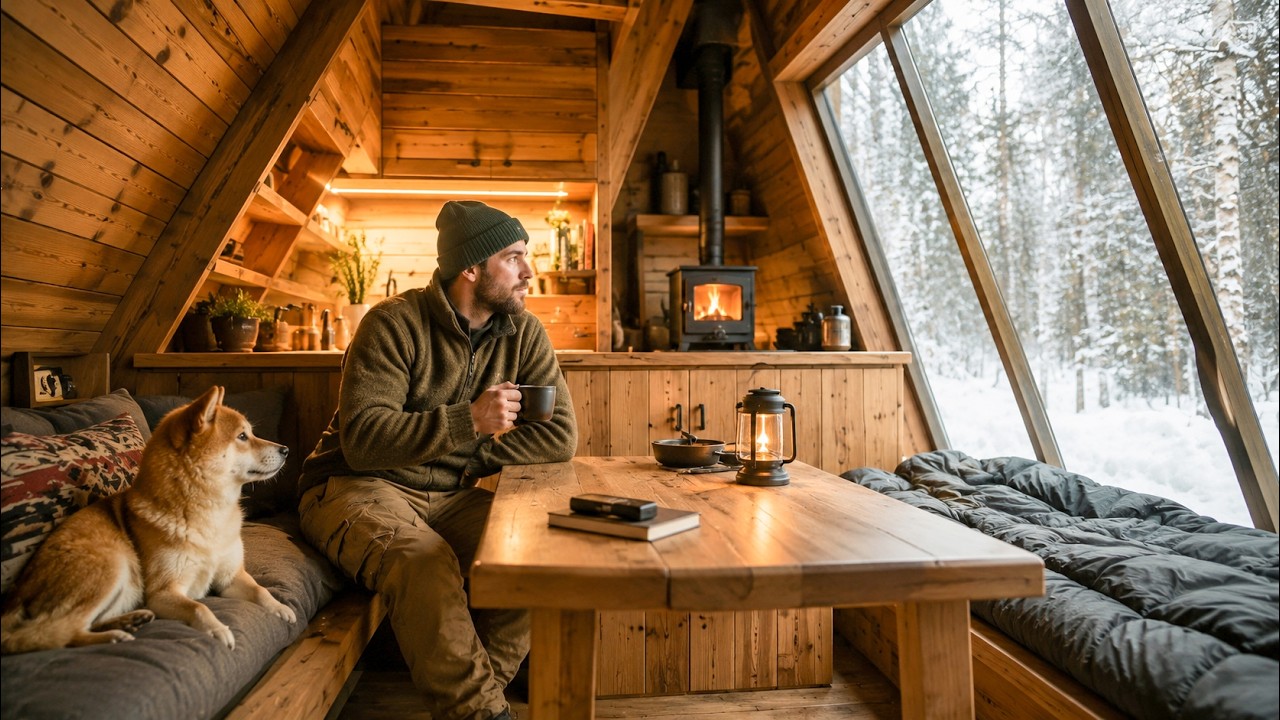 Building an Off-Grid A-Frame Cabin for Deep Winter | by @ArtSportArtSport